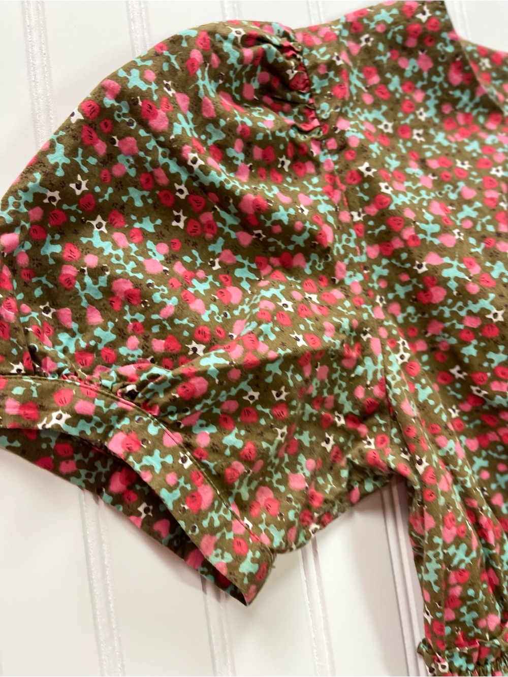Free People Pennie Mini Dress in Brown Floral Combo - Size Large - Picture 7 of 9